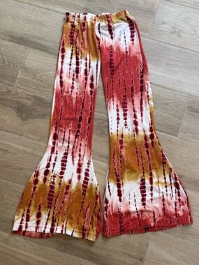Girls Tie-Dye High-Waist Bell Bottoms